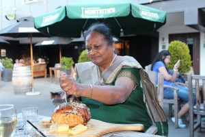 Carving Garlic Bread