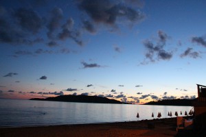 The beach at dusk