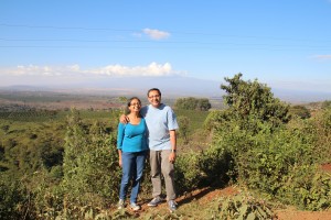 Us on the hill with Mt Kenya behind