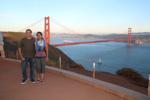 Sunset at the golden gate bridge